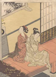 Evening Chime of the Clock Tokei no bansho, fra serien "Eight Parlour Views" Za..., ca. 1766.