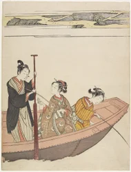 Fiskeri nær Mimeguri-helligdommen ved Sumida-floden, ca. 1767