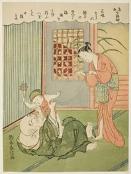 Hotei, fra serien "The Seven Gods of Good Luck in Modern Life (Ukiyo shichi fukujin)"