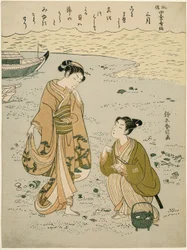 Den tredje måned (Sangatsu), fra serien "Popular Versions of Immortal Poets in Four Seasons (Fuzoku shiki kasen)"