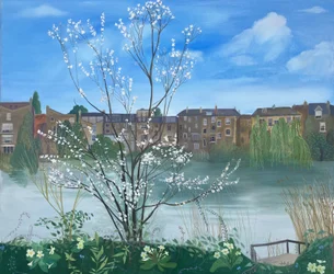 Pond No 1, Hampstead Heath, 2025 (olie på linned)