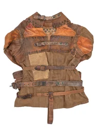 Spændetrøje ejet af Harry Houdini, ca. 1915 (khaki kanvas, læder og metalnitter)