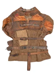 Spændetrøje ejet af Harry Houdini, ca. 1915 (khaki kanvas, læder og metalnitter)