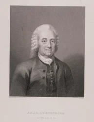 Emanuel Swedenborg (1688-1772) i en alder af 80, graveret af W. Holl, fra World Religion, udgivet af A. Fullarton & Co.