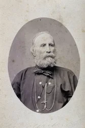 Giuseppe Garibaldi (1807-1882), italiensk politiker. Omkring 1875. Fotografi af Lacomée og Lacroix værksted. Genève.