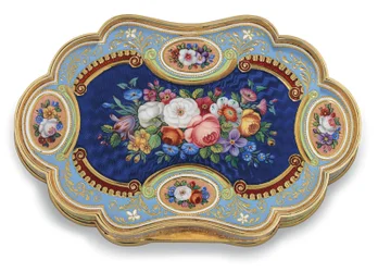 Guldæske med emaljeret portræt af vicekonge Abbas I af Egypten, ca. 1820 (guld, emalje og diamanter)