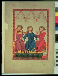 Musikere, fra Manasse Codex, en samling af høviske kærlighedssange, ca. 1300-20