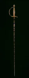 Small-Sword, ca. 1790-1800 (guld med blå gennemskinnelig emalje, ætset, blågjort og forgyldt stål)