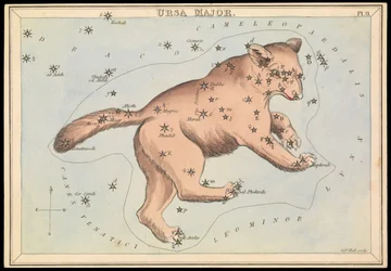 Ursa Major, ca. 1825 (kort, papir, væv)