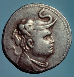 Sølvmønt med billedet af Demetrios I (162-149 f.Kr.) Kong Seleucid af Syrien, Paris, B.N.