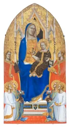 Madonna og barn troner med den hellige Maria Magdalena, den hellige Katarina af Alexandria og engle