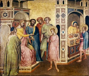 St. Eligius før kong Clothar, ca. 1365 (tempera på træ)