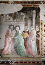 Mødet mellem Anne og Joachim ved Doree-døren (detalje) - fresco, ca. 1327