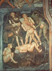 Den sidste dom, detalje af ægteskabsbryderne, ca. 1394