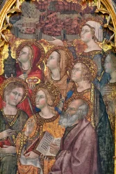 Forskellige helgener tilbeder Madonna, Triptykon af Himmelfarten