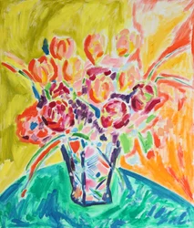Et livligt blomsterstilleben