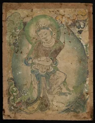 Dansende figur, Kizil, Xinjiang-provinsen, 600-800 (pigment på stuk)