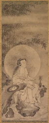 Guanyin med hvid kappe
