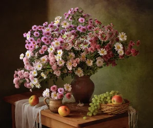 Efterårsblomsterstilleben