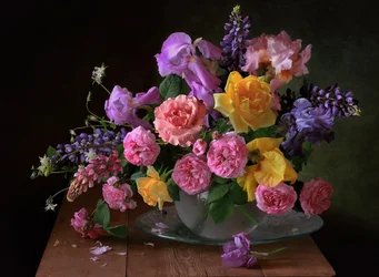 Livligt blomsterstilleben