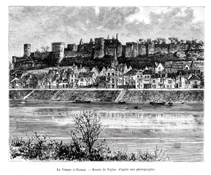 Chinon og Vienne-floden, Frankrig, 1800-tallet