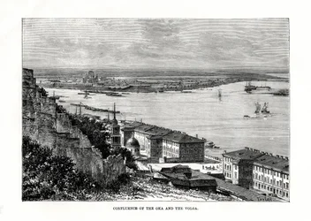 Sammenløbet af Oka og Volga, Rusland, 1879