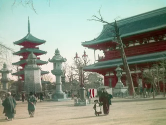 Senso - Ji tempelport, Tokyo ca. 1900 - 1915 (fotografi)
