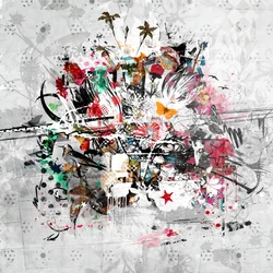 Alt på én gang, 2014 (Collage på lærred)