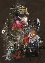 Floralies, 2018 (Collage på lærred)