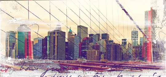 NYC Bridges, 2015 (Collage på lærred)