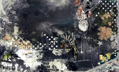 On a Branch, 2015 (Collage på lærred)