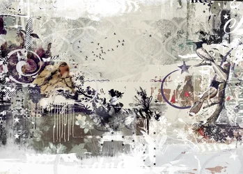 Tweeting Birds, 2015 (blandet medier på lærred)