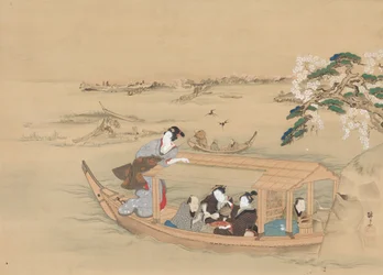 Båd til Yoshiwara, 1800-tallet.