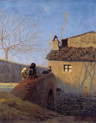 Piagentina. Broen over Affrico-floden, ca. 1861-62 (olie på lærred)