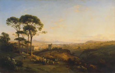 Napoli fra Conocchia, af Teodoro Duclere 1838, olie på lærred