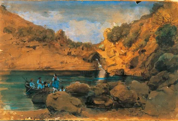 Sirener bader i Sorrento (akvarel)