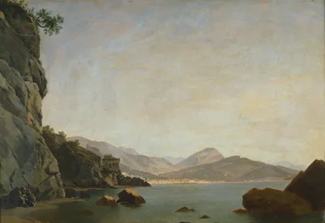 Udsigt over Salerno-bugten (olie på lærred)