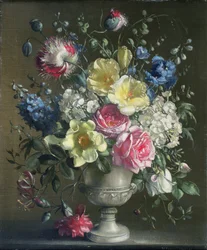 Sommerblomster (olie på lærred)
