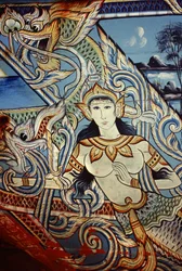 En dekoreret båd i det sydlige Thailand (malet træ)