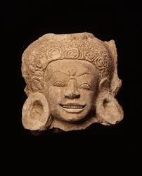 Dæmonhoved, fra Chedi Chula Pathom, Davaravati Periode (stuk)