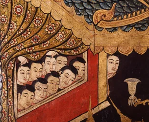 Detalje fra et vægmaleri ved Wat Phra Singh