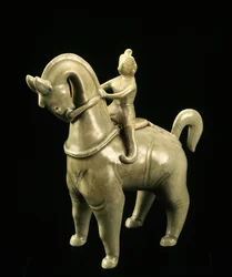 Rytterfigur, Sukhothai-periode, 14.-15. århundrede (glaseret stentøj)