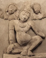 Relief, fra Chedi Chula Pathom, Dwaravati School (Stuk)