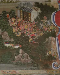 Scene med kinesisk indflydelse, Sala Geng, Wat Bowonniwet Vihara, Bangkok