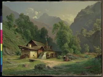 Smedehus i en dal, 1857