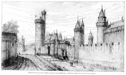 Indgangen til Louvre i det 14. århundrede, 1885