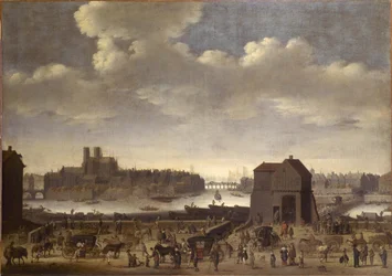 The Quai and the Pont de la Tournelle, ca. 1646, ca. 1646 (olie på lærred)