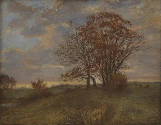 Et Landskab ved Borup, Sjælland. Aften