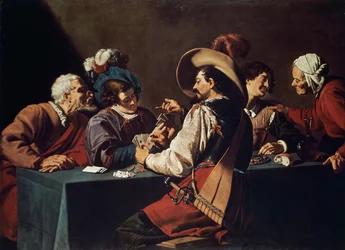 Kortspillere, af Theodor Rombouts (1597-1637), Olie på lærred. Flandern