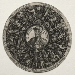 Design til et fad med medaljoner
